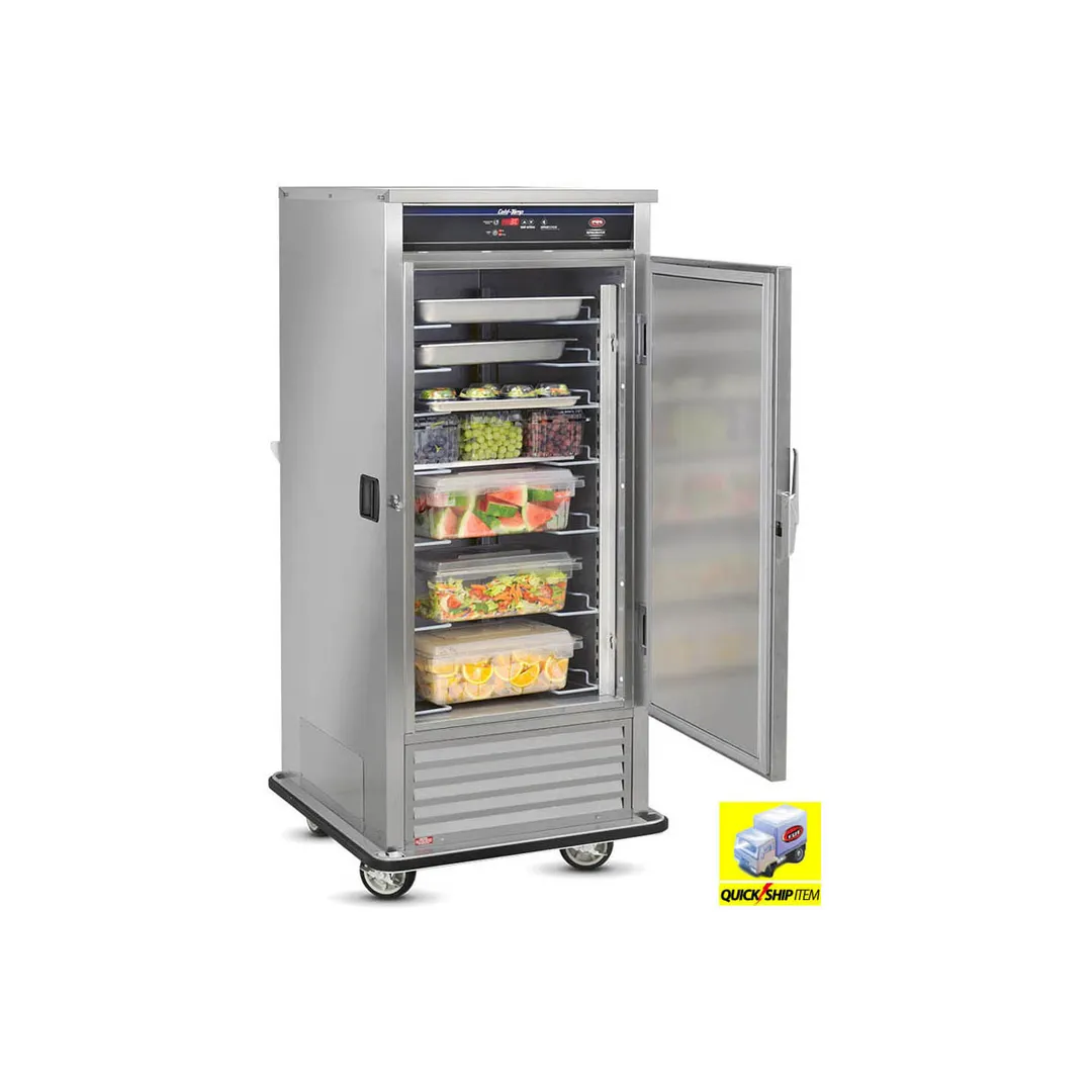 FWE URS-10-GN 1-Section 1-Door Solid Refrigerated Holding Cabinet 48-60 Plates 10" SS 33‑38°F Casters