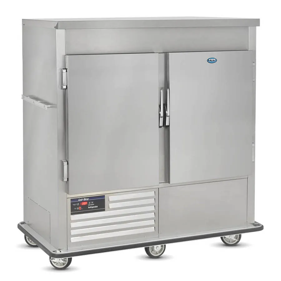 FWE URS-14-GN 2-Section 2-Door Refrigerated Holding Cab, 64-80 Plates, 10" Max, Stainless, 33°-38°F