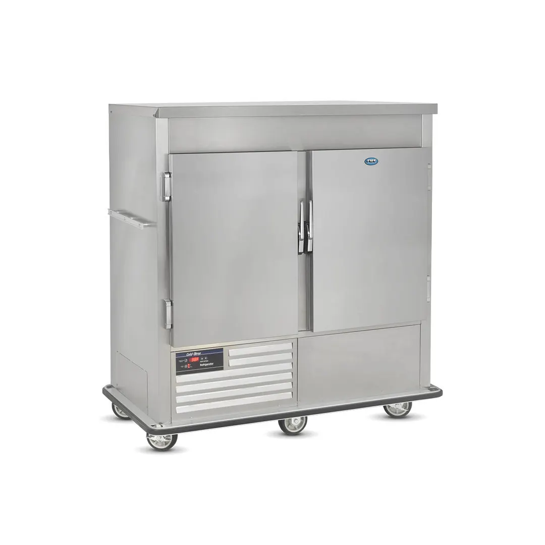 FWE URS-14 2-Section 2-Door Solid Holding Cabinet, 14 × 18"×26" Pans, Stainless, 33-38°F, 6" Casters