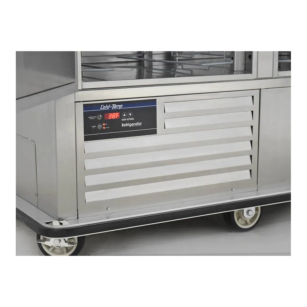 FWE URS-14 2-Section 2-Door Solid Holding Cabinet, 14 × 18"×26" Pans, Stainless, 33-38°F, 6" Casters
