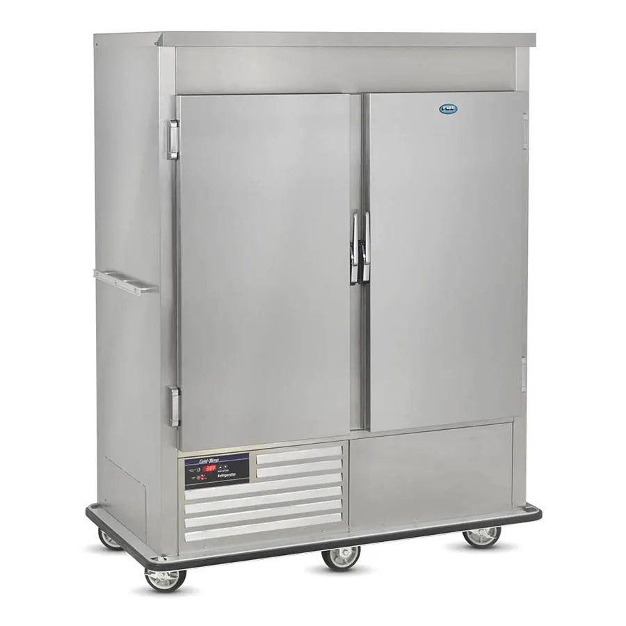 FWE URS-20-GN 2-Section 2-Door Refrigerated Cabinet, 96-120 Capacity, SS, 33°-38°F, Mobile 6" Casters