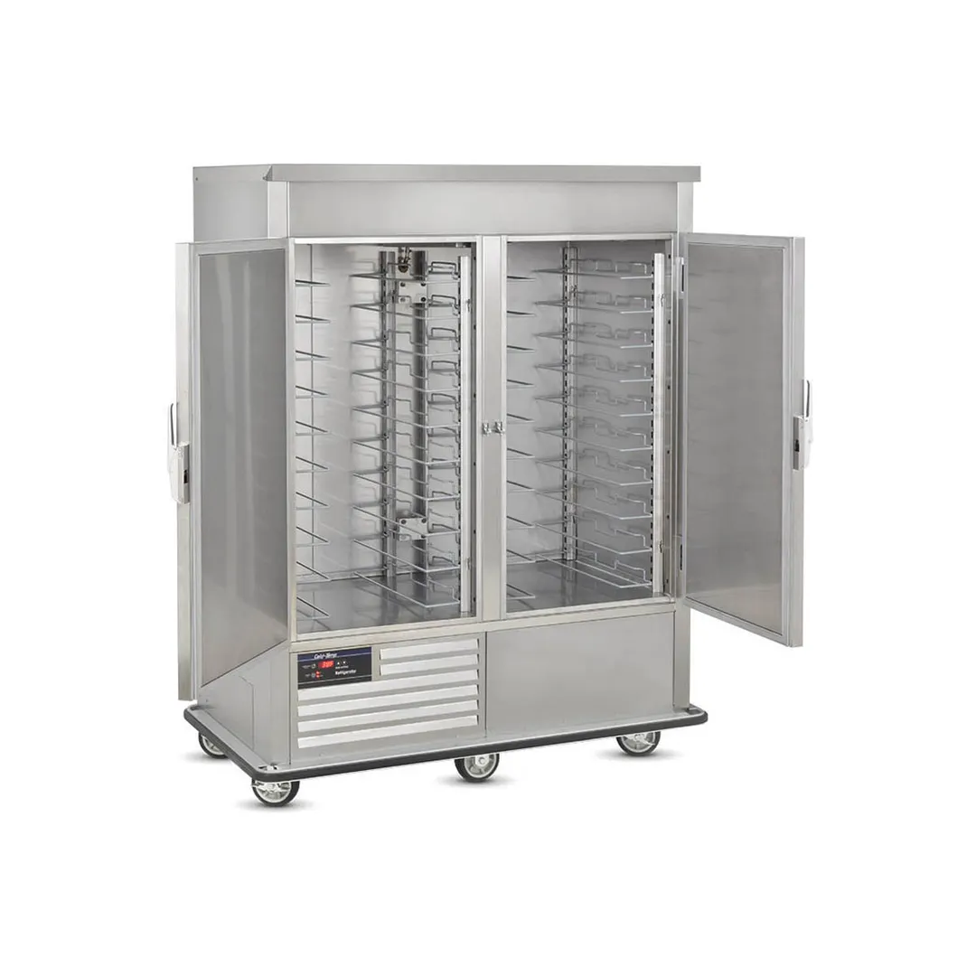 FWE URS-20-GN 2-Section 2-Door Refrigerated Cabinet, 96-120 Capacity, SS, 33°-38°F, Mobile 6" Casters