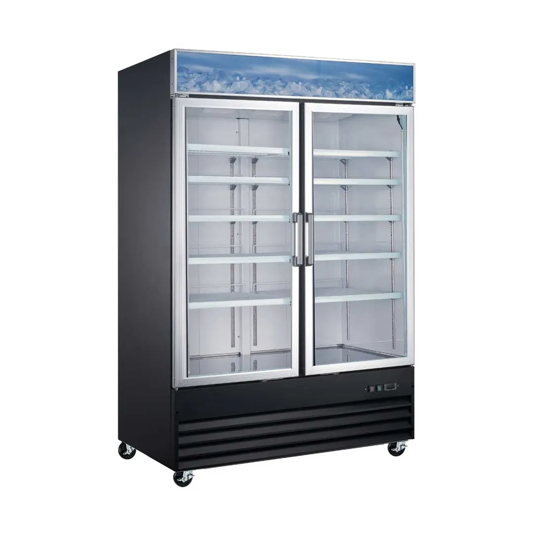 Coldline G53-B - 53" 2‑Section Door Refrigerator, 45 cu ft, Black, R290, LED Light, 1/4 HP, 115V