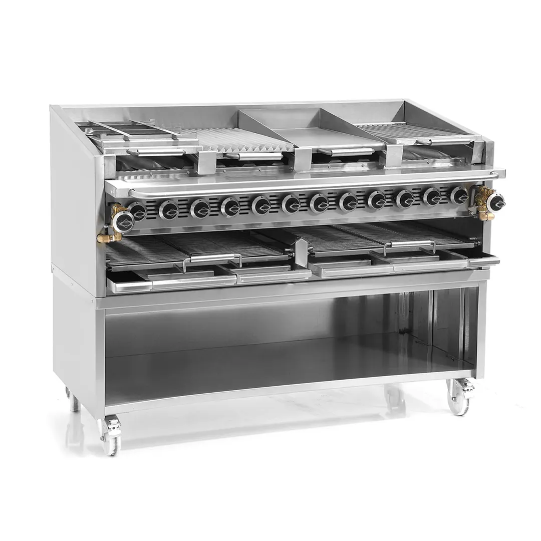Pegasus CB-36G 36" Floor Model Gas Radiant Charbroiler w/ Cabinet Base, 103.000 BTU by Galaxy Group