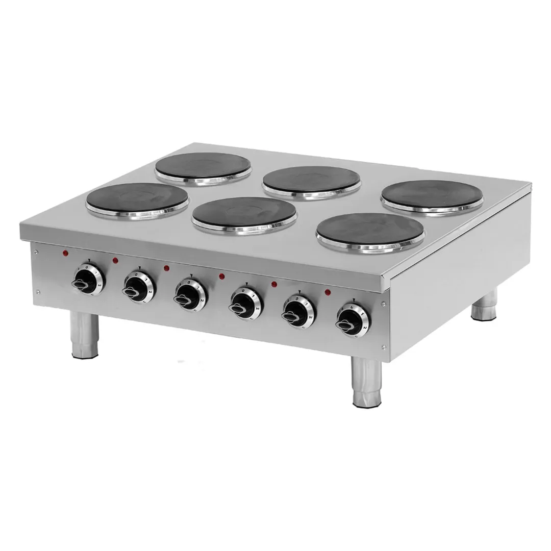 Pegasus HP-36E Hot Plate, Electric, Countertop, 36", 6 Round Plate Elements by Galaxy Group