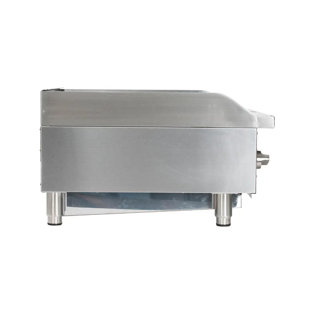 Globe GCB24G-RK 24" Countertop Gas Lava Rock Charbroiler w/ (2) Burners, 80.000 BTU