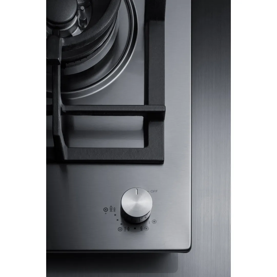 Summit GCJ1SS 12" Built-In Gas Cooktop/Hotplate with (1) Burner, Stainless Steel Surface, 15.000 BTU