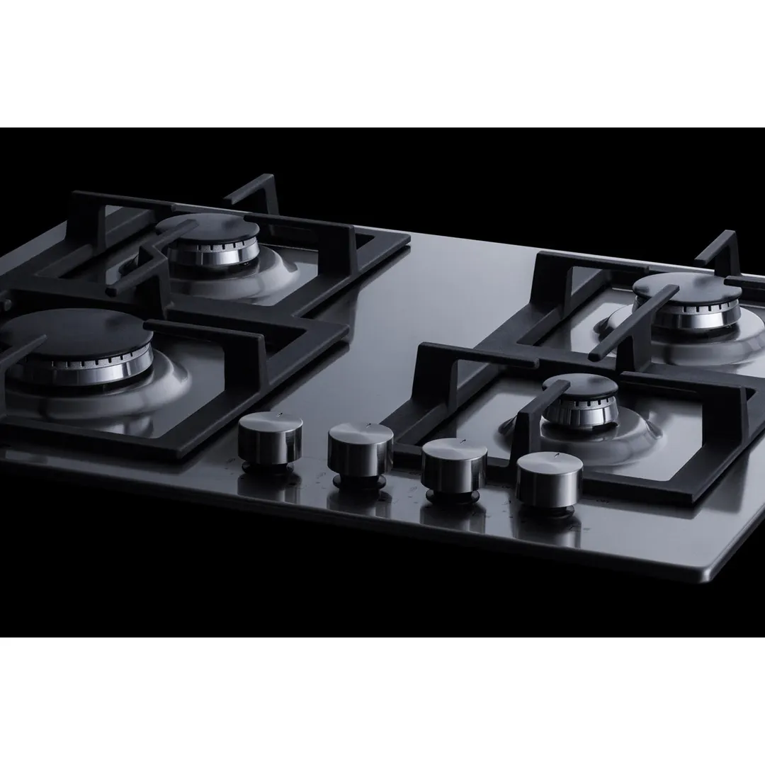 Summit GCJ4SS 24" Built-In Gas Cooktop/Hotplate with (4) Burners, Stainless Steel Surface, 25.400 BTU