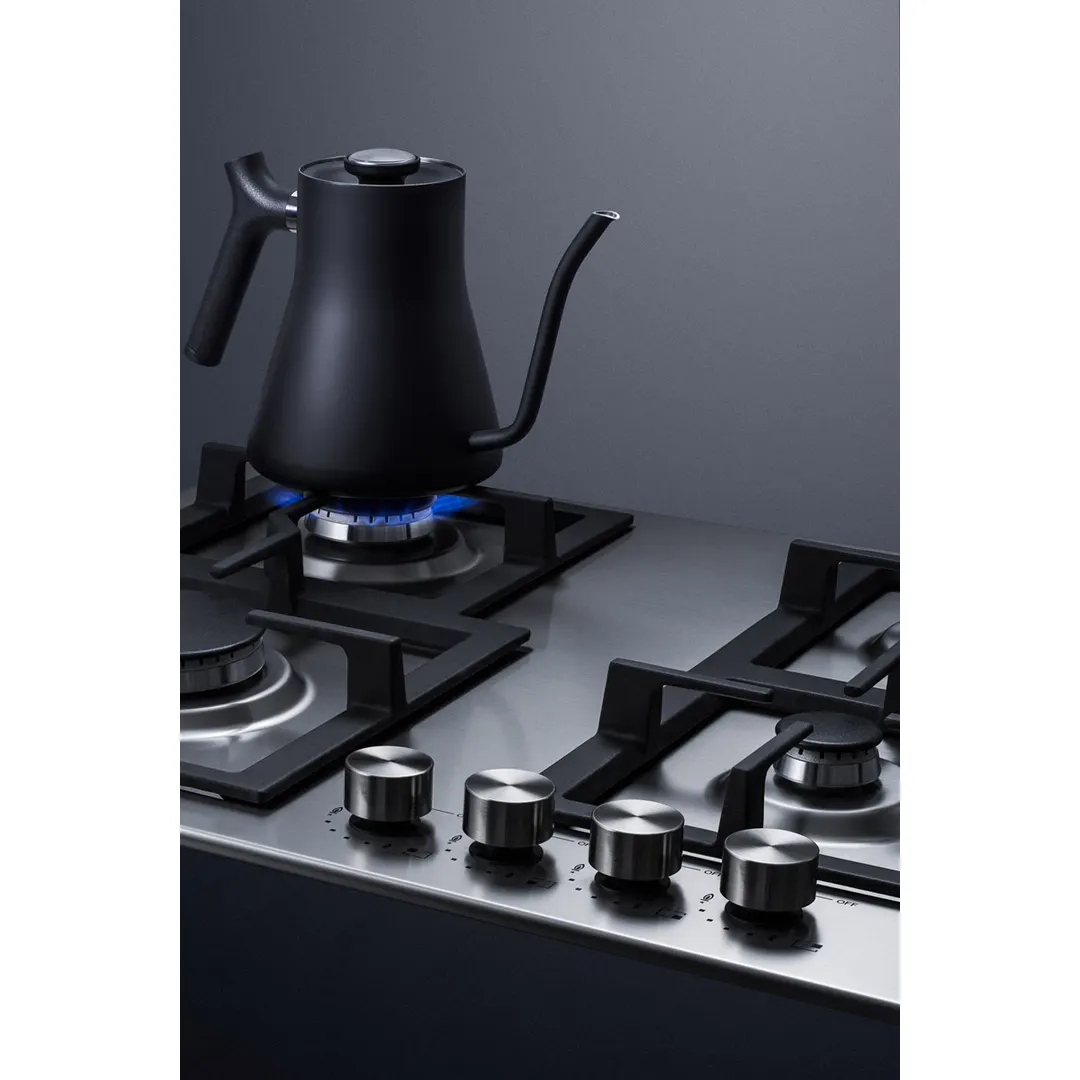 Summit GCJ4SS 24" Built-In Gas Cooktop/Hotplate with (4) Burners, Stainless Steel Surface, 25.400 BTU