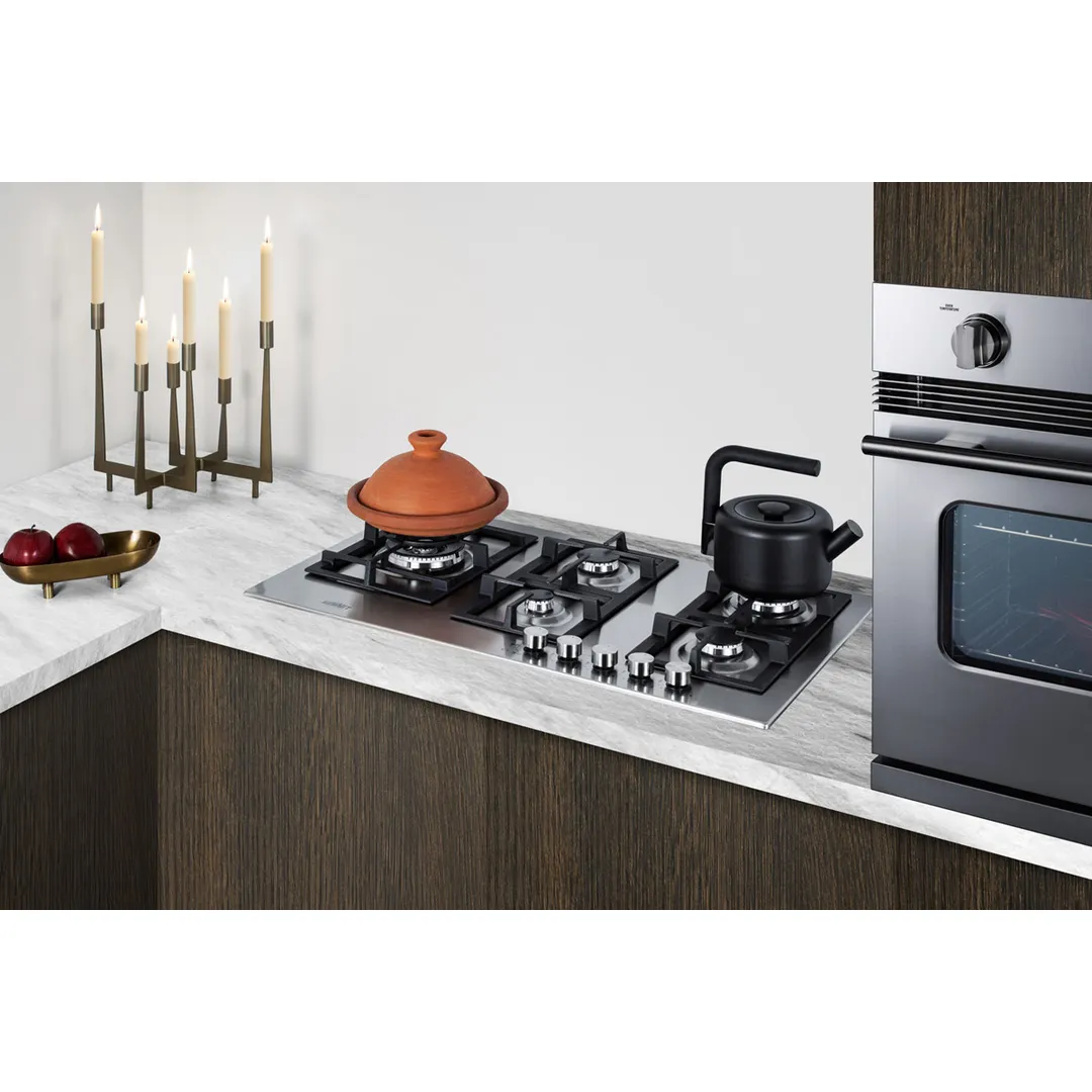 Summit GCJ536SS 34" Built-In Gas Cooktop/Hotplate with (5) Burners, Stainless Steel Surface, 40.700 BTU