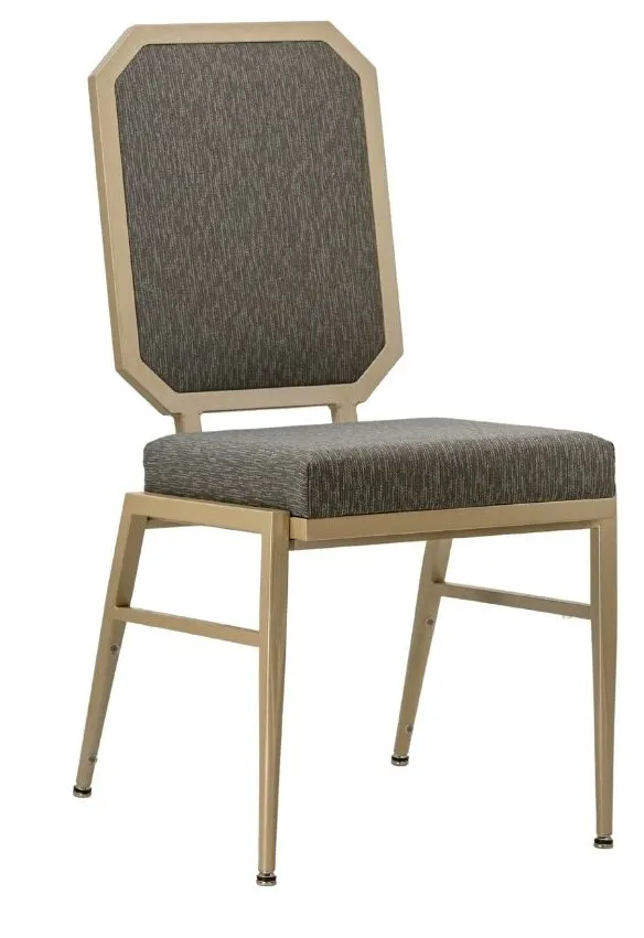 G & A 2603-AL GR7 Arvid Banquet Chair, Stacks 10 High, Upholstered Back & Seat, 12 Gauge Aluminum