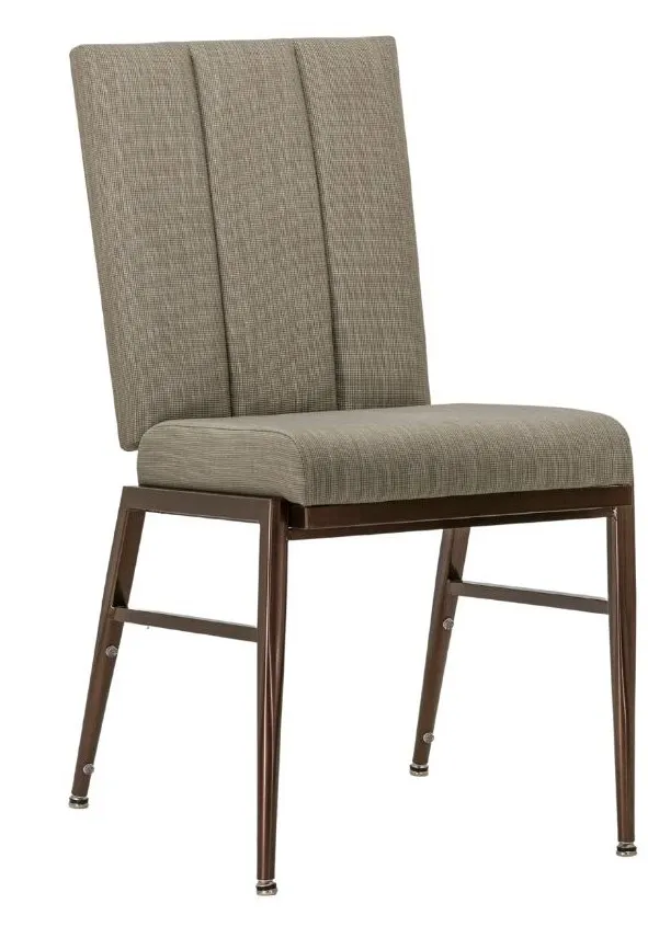 G & A 2604-AL COM/GR4 Ella Banquet Chair, Stacks 10 High, Upholstered Flex Back, 12 Gauge Aluminum