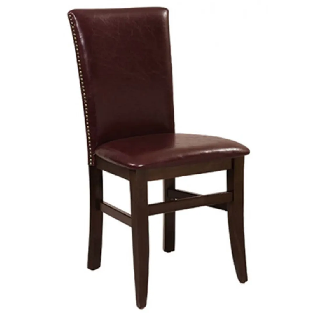 G & A 3806 Indoor Lotus Side Chair with Upholstered Back and Padded Seat, Beechwood Frame