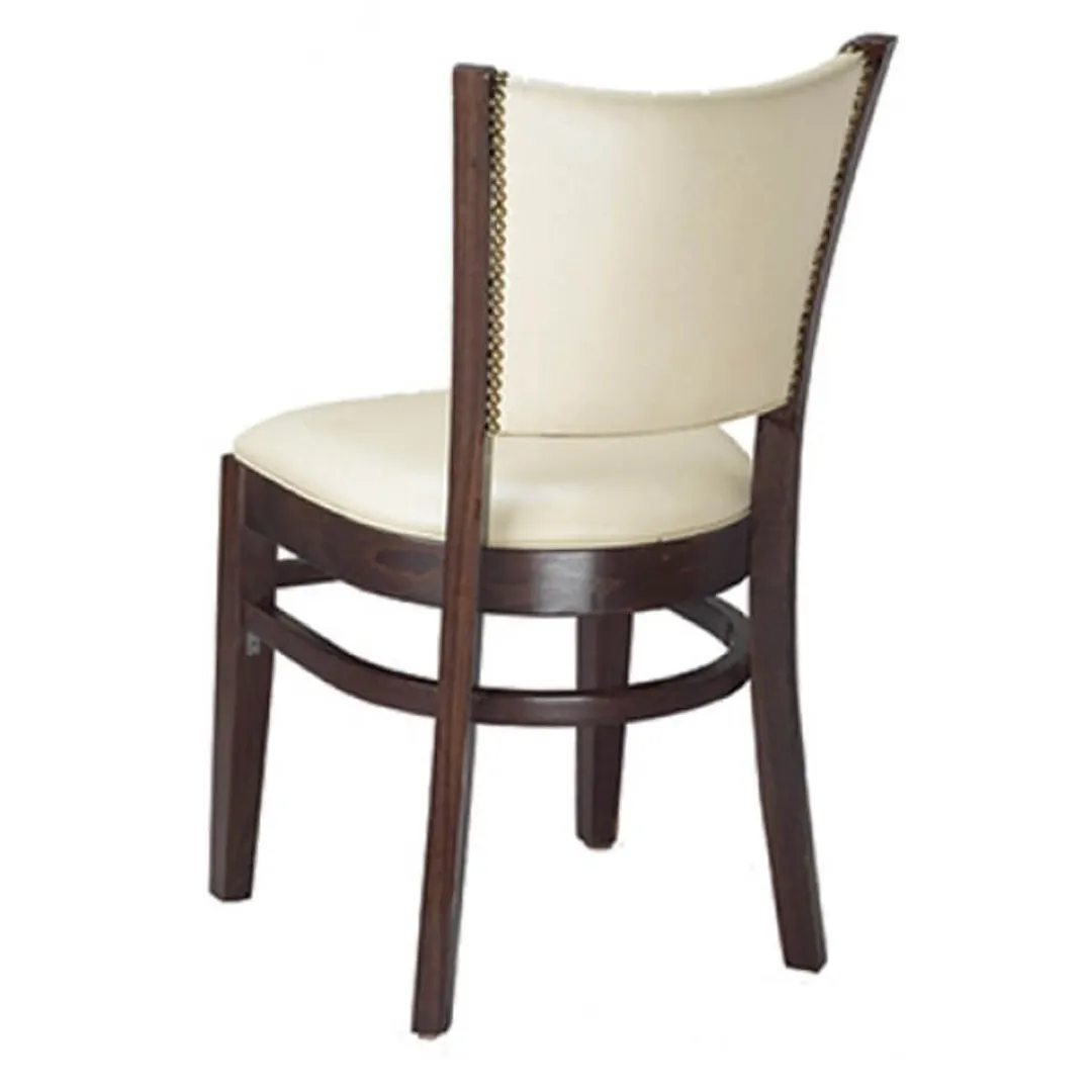 G & A 4632 Indoor Bristol Side Chair with Plain Back and Upholstered Padded Seat, Beechwood Frame
