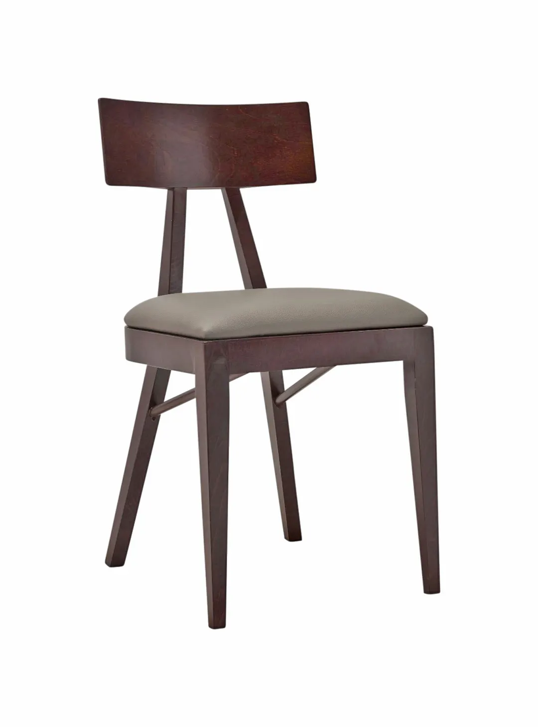 G & A 4641-VS Rivelli Stackable Side Chair, Solid Wood Back, Veneer Seat, European Beechwood Frame, Walnut Finish
