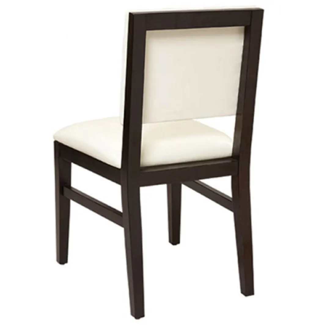 G & A 4645 Indoor Meridian Side Chair with Plain Back and Padded Seat, Beechwood Frame