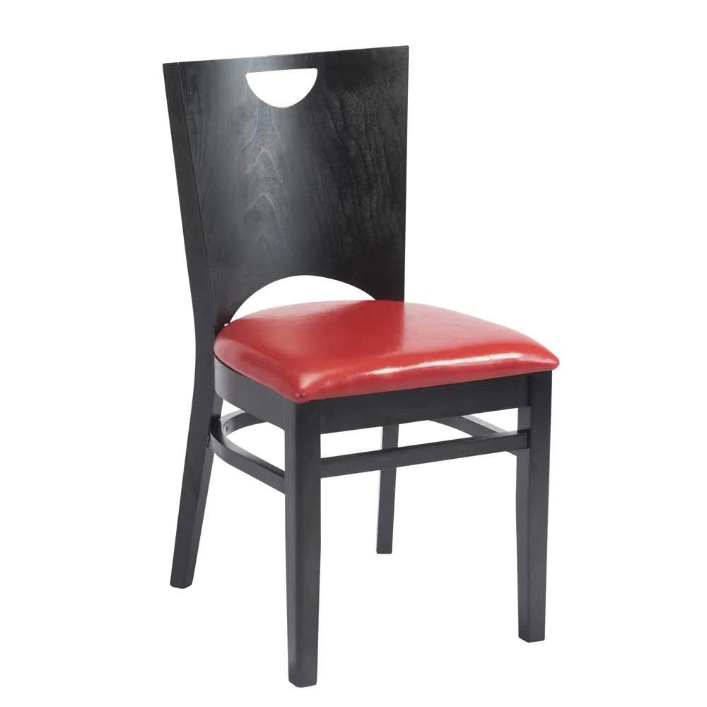 G & A 4693PS Indoor Chloe Side Chair with Wood Back and Upholstered Padded Seat, Beechwood Frame