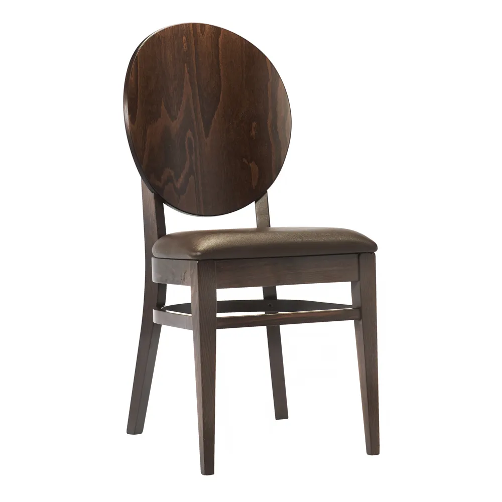 G & A 4778 Indoor Belvedere Side Chair with Oval Wood Back and Upholstered Padded Seat, Beechwood Frame