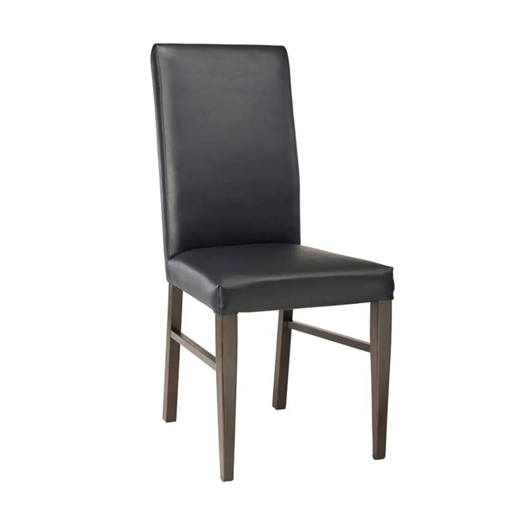 G & A 506-B Indoor Silhouette Side Chair with Uphosltered Back and Walnut Finish, Metal Frame