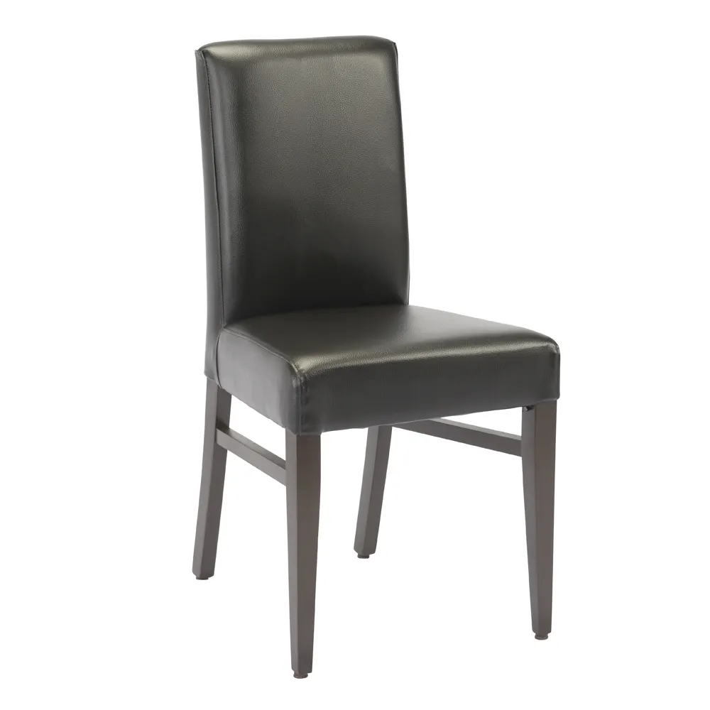 G & A 506-CU Indoor Silhouette Side Chair with Uphosltered Back and Walnut Finish, Soho Vinyl, Metal Frame