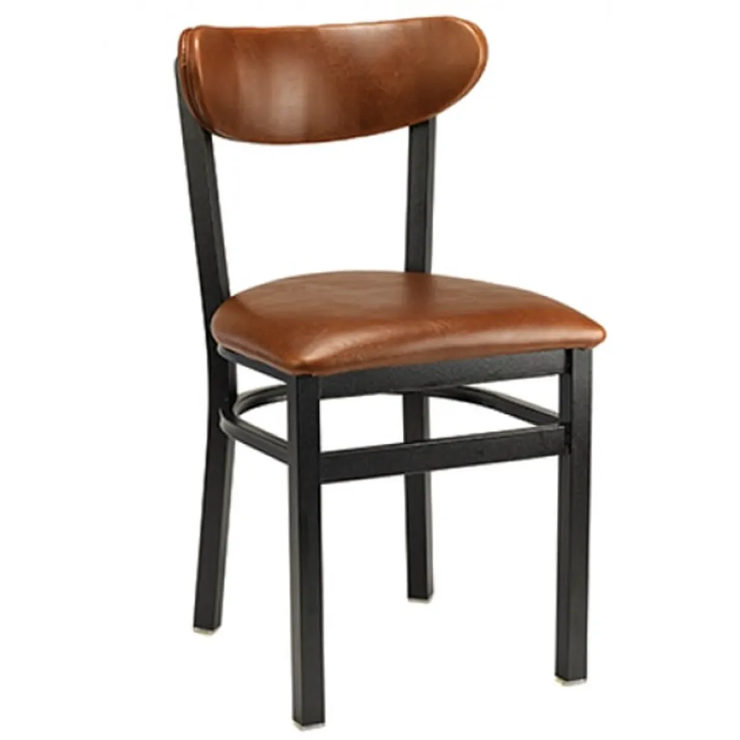 G & A 511FP Indoor Santos Side Chair with Uphosltered Back and Steel Frame with Black Finish