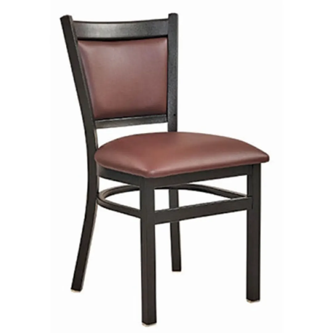 G & A 560-CU Indoor Geo Side Chair with Upholstered Back and Vinyl Padded Seat, Metal Frame with Black Finish
