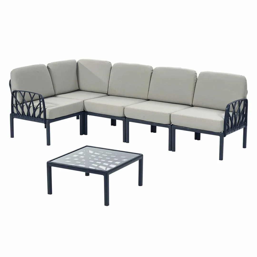 G & A 8600 Eden Lounge Furniture Set, Indoor/Outdoor, Resin Frame, 5 Single Seats, 2 Arm Chairs