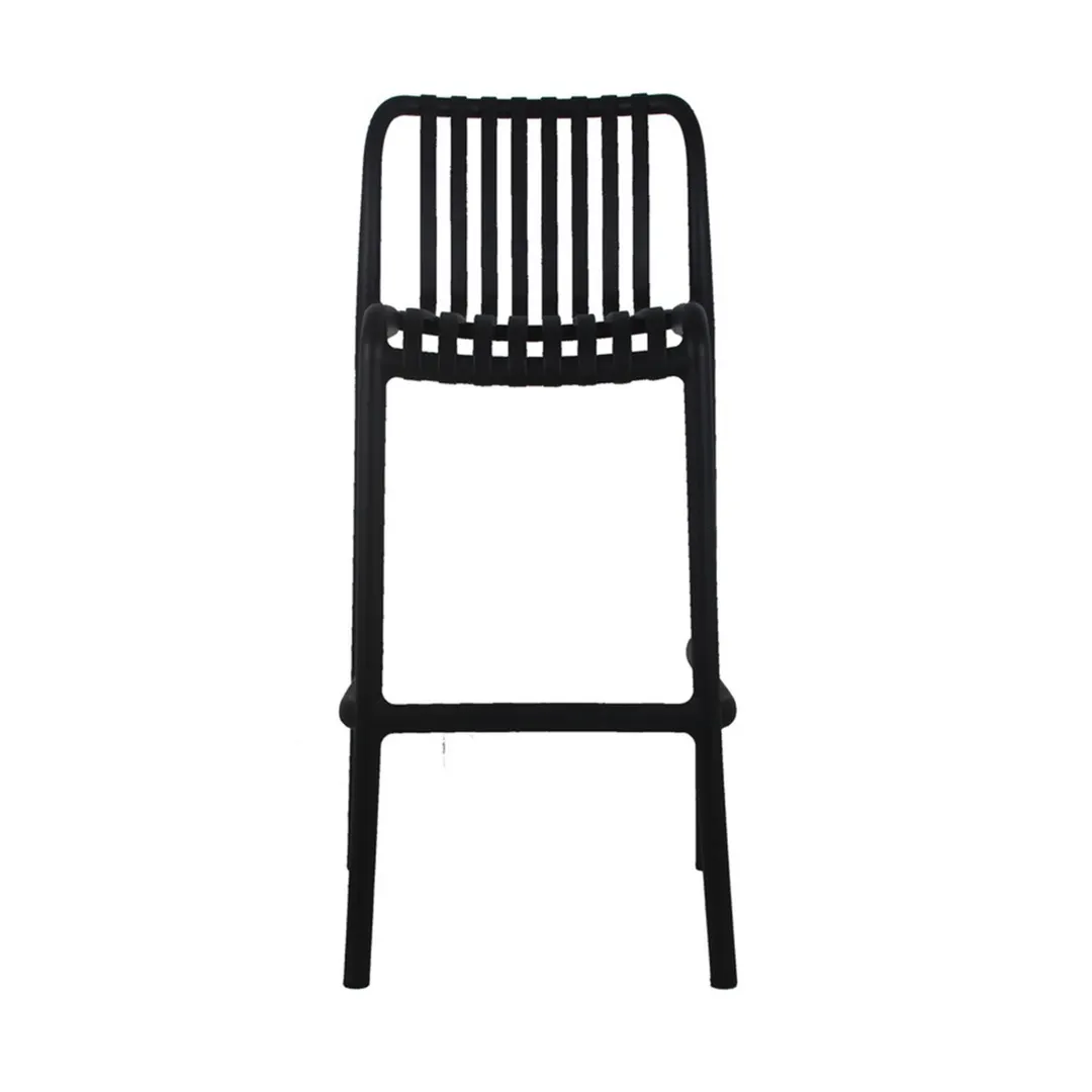 G & A 911 Commercial Outdoor Barstool, Resin Back and Seat, Armless Design, Footrest