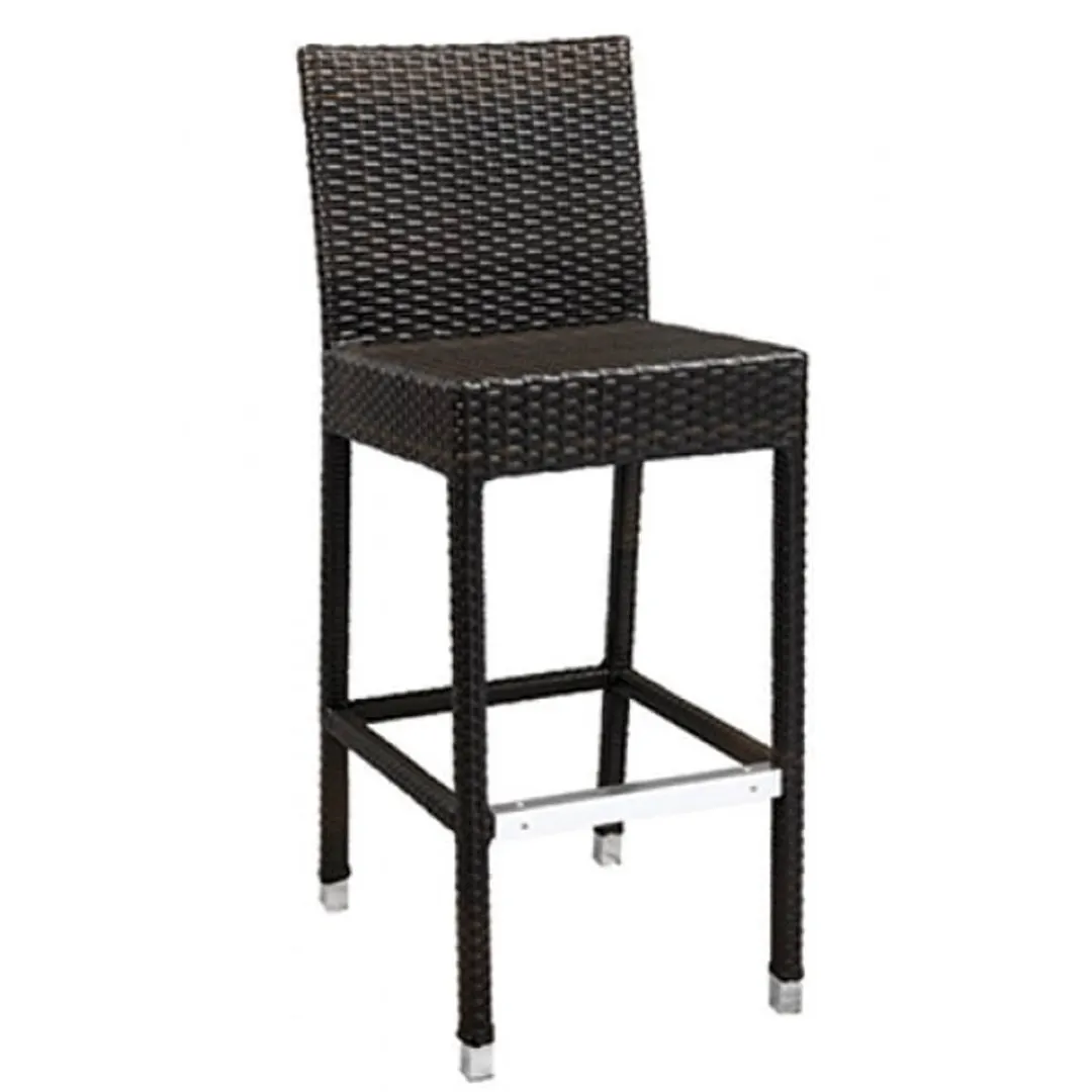 G & A 940-ESPRESSO Amalfi Barstool, Woven Poly-Ethylene Rattan, Aluminum Frame, Espresso
