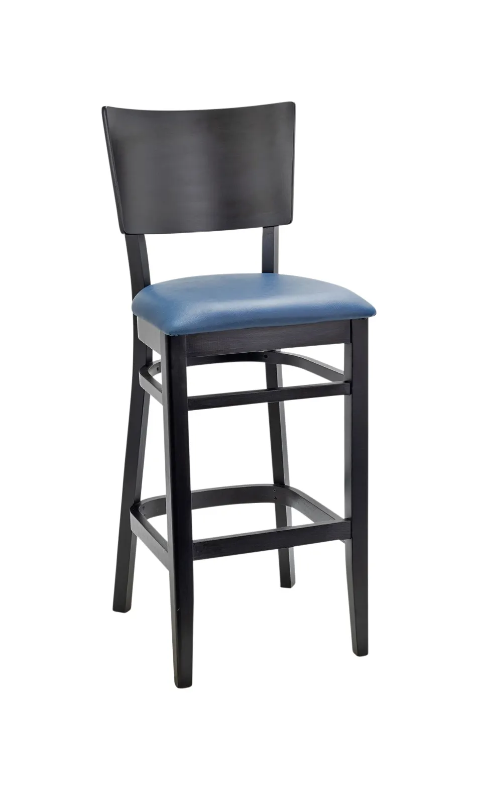 G & A 9681-PS Elton Barstool – Solid Wood Back, Upholstered Seat, Beechwood Frame, Metal Bracket, Glides