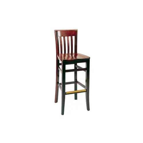 G & A 9805SS Napa Barstool with Slat Back, Solid Wood Saddle Seat, European Beechwood Frame, Footrest, Mortise and Tenon Construction