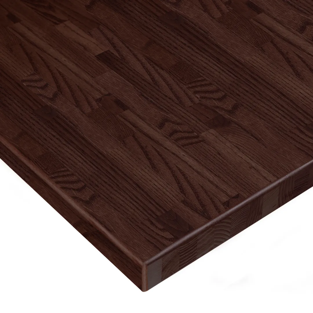 G & A BBA3042-QUICKSHIP 30" x 42" Rectangular Solid Oak Butcher Block Restaurant Table Top, Walnut Finish