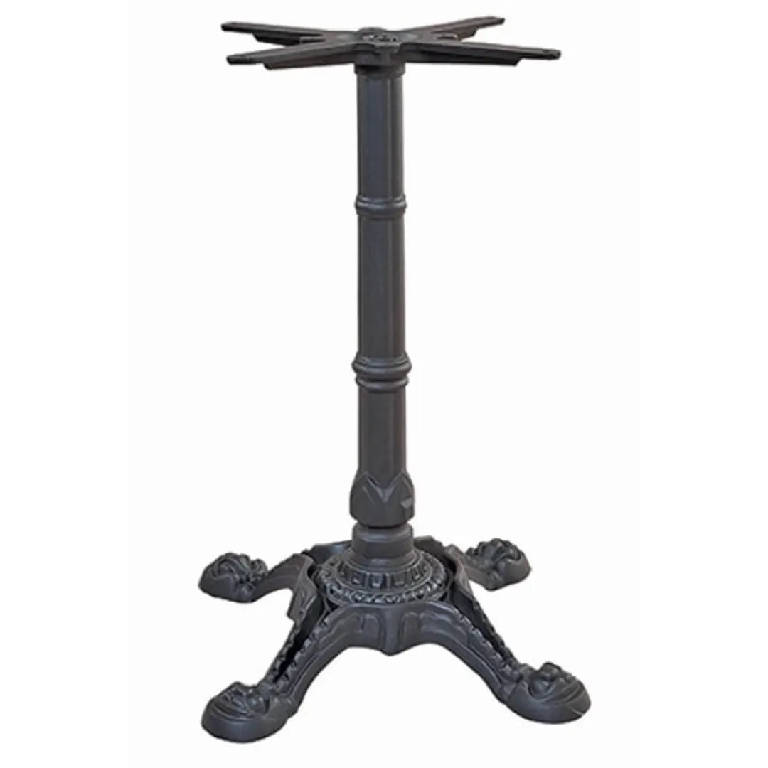 G & A BF2222 Cast Iron Restaurant Table Base, 22x22 Spread, Black Finish, 3 Column, Dining Height