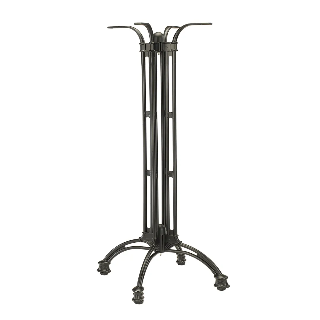 G & A CHA2424 Bar Height Cast Aluminum Table Base, 24x24 Spread, Black Powder Coat Finish