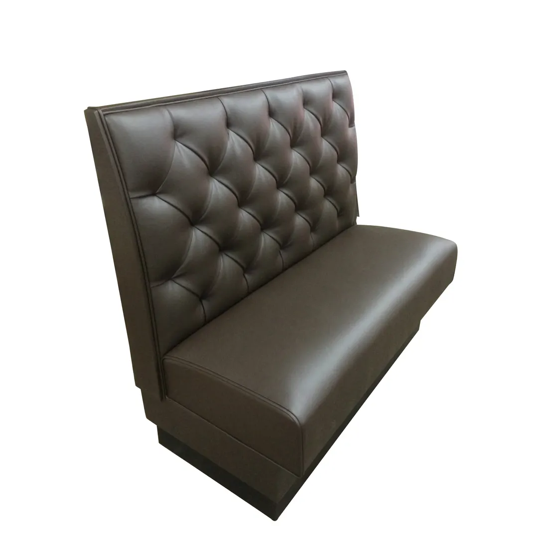 G & A DIAMOND TUFTED-1/2-42 1/2 Circle Upholstered Tufted Back Booth, 42"H, COM/Esprit Vinyl, Solid Wood Frame