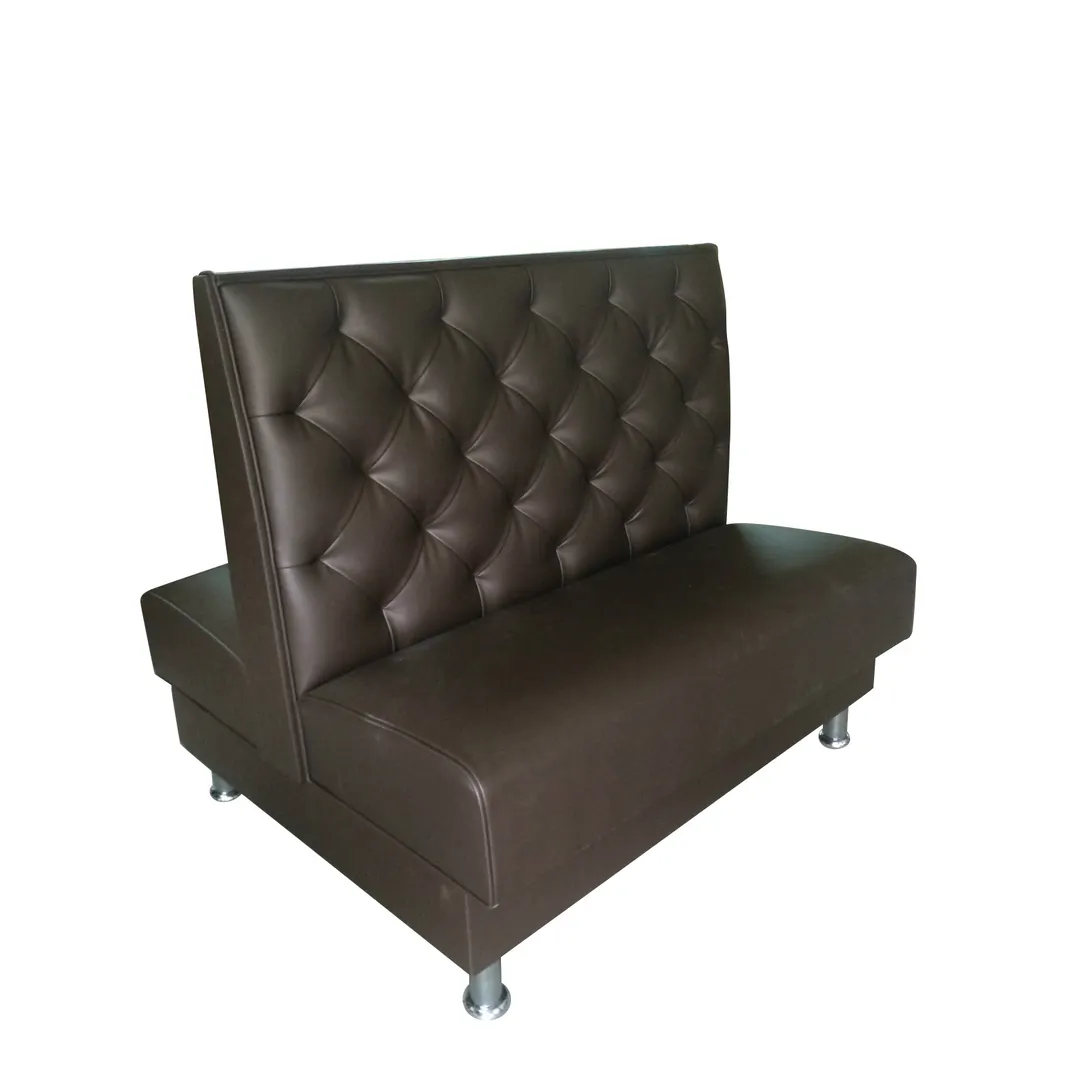 G & A DIAMOND TUFTED-D-42 Double Booth, 42"H, Upholstered Tufted Back & Seat, Solid Wood Frame, COM/Esprit Vinyl, Priced per Foot