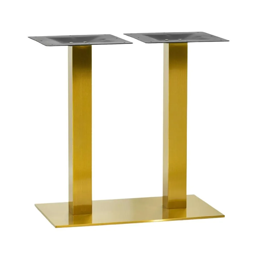 G & A GD1628 Metal Gd Series Table Base, 16x28 Spread, Dining Height, Gold Powder Coat Finish, Steel