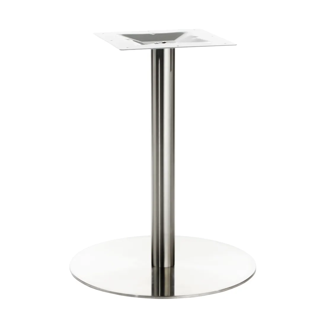 G & A GR23 Stainless Steel Restaurant Table Base, 23" Spread, 3" Column, Brushed Finish, Dining Height