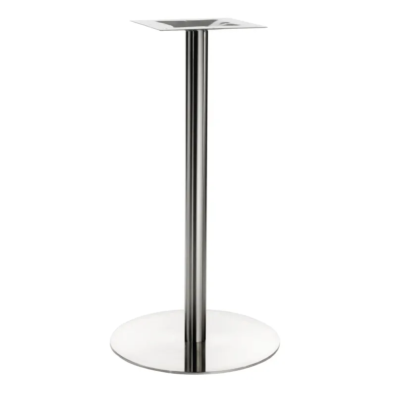 G & A GRH23 Stainless Steel Bar Height Table Base, 23" Spread, 3" Column, Brushed Finish