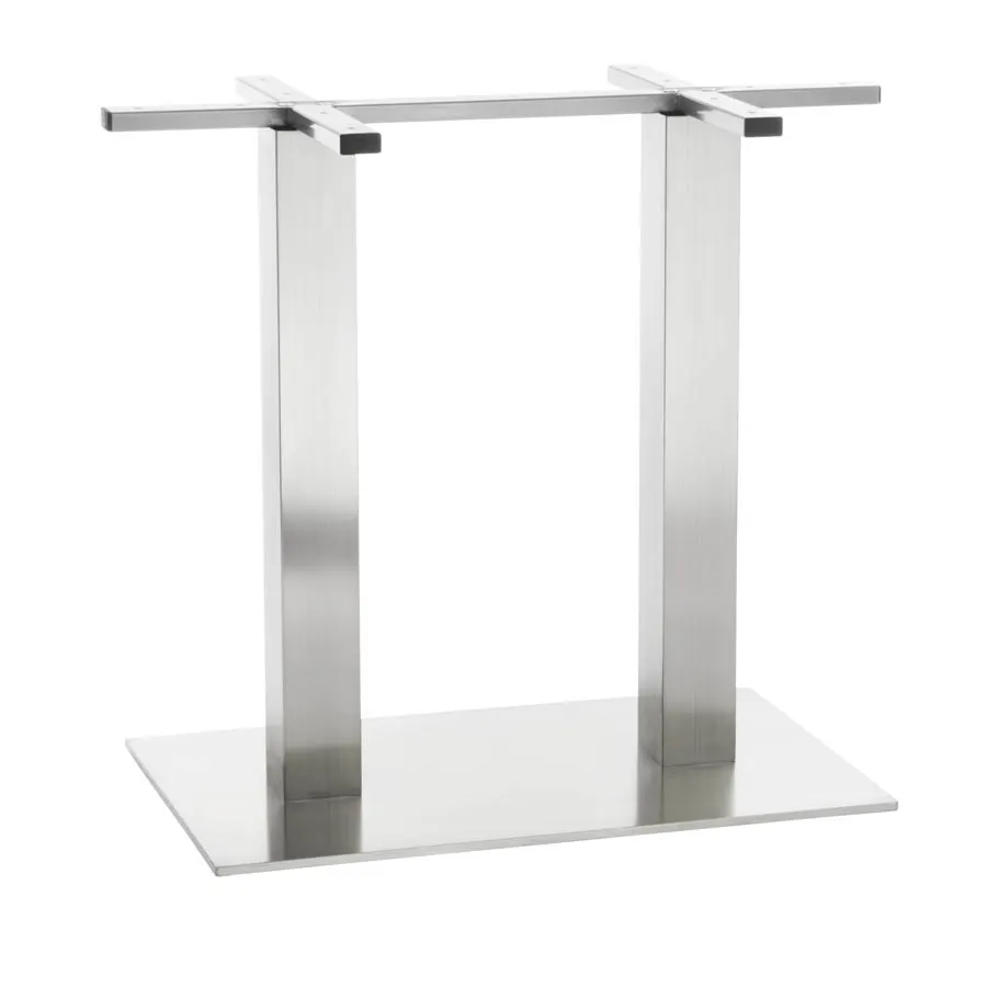 G & A GS1628 Stainless Steel GS Series Table Base, 16x28 Spread, 3 Dia. Column, Dining Height, Brushed Finish