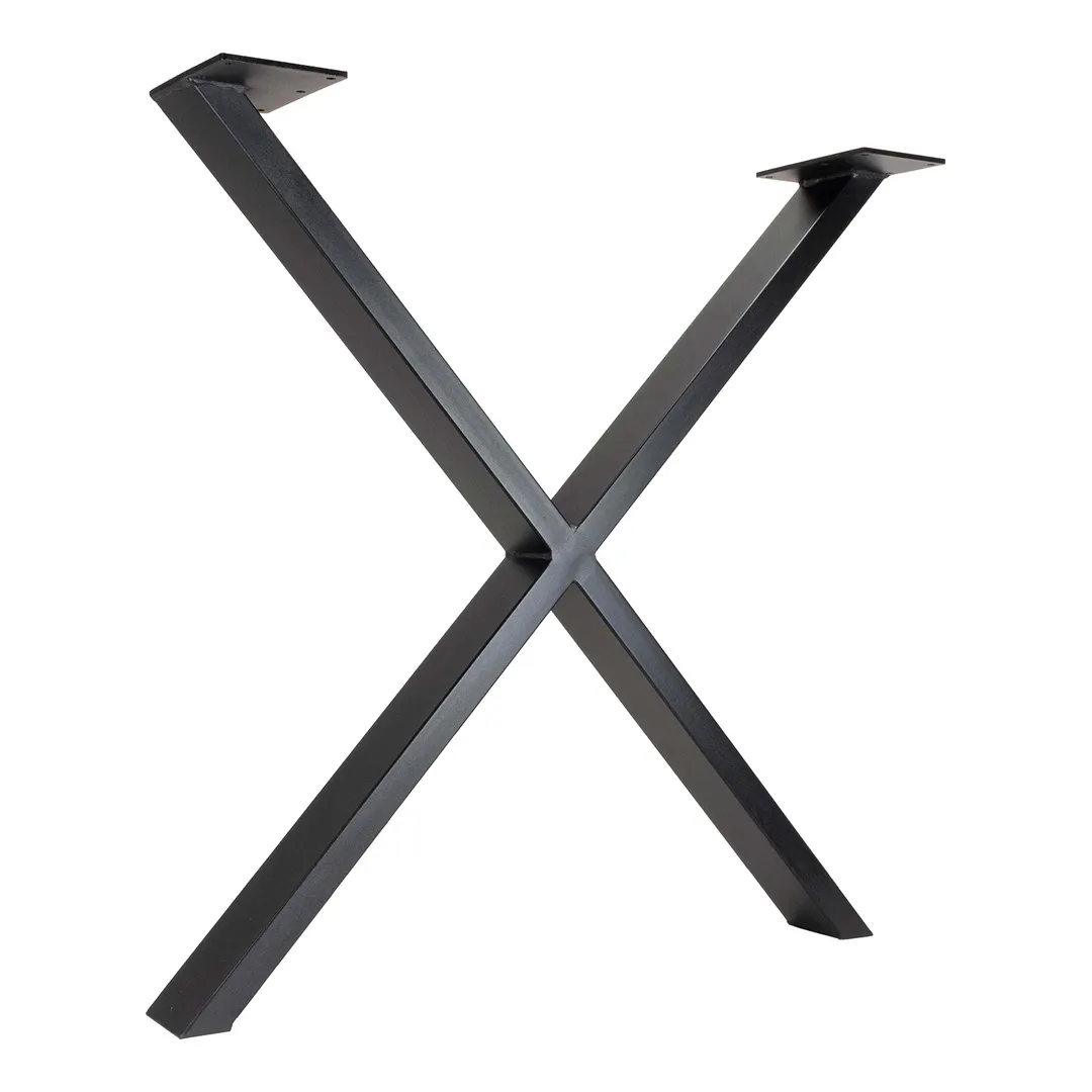 G & A TBX Series 28"W Dining Height X-Shaped Steel Table Base, Black Finish, Sold per Set