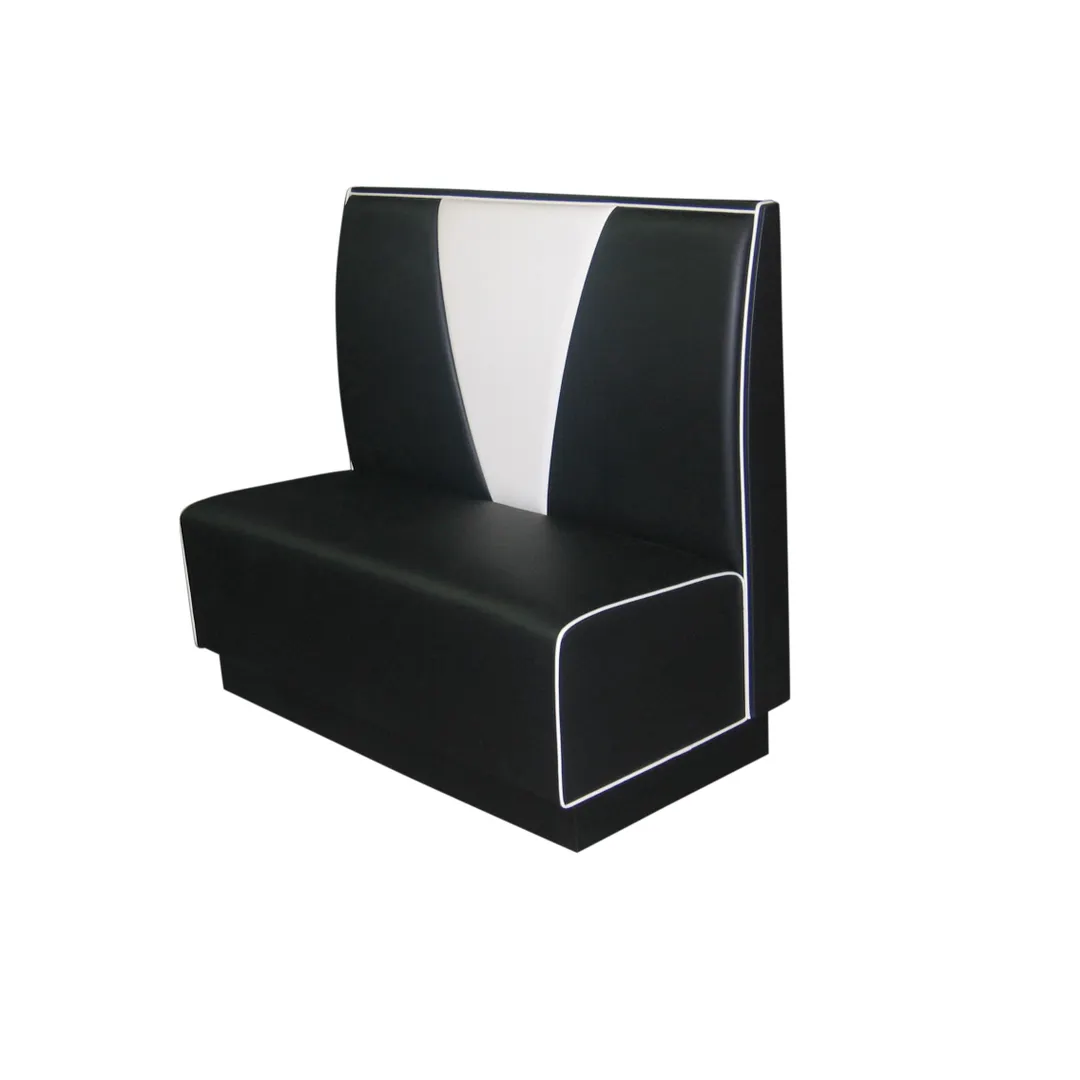 G & A V BACK-1/2-42 1/2 Circle Upholstered V-Back Restaurant Booth, 42"H, Solid Wood Frame, COM/Esprit Vinyl, Priced per Foot