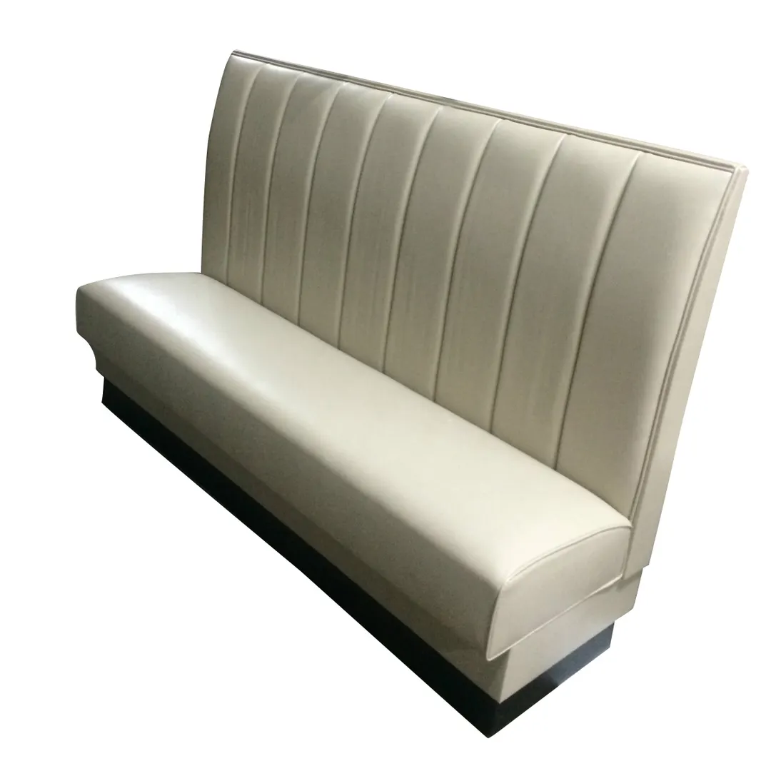 G & A VERTICAL-1/4-42 Upholstered 1/4 Circle Corner Booth, 42"H, Channel Back, Solid Wood Frame, COM/Esprit Vinyl, Priced per Foot