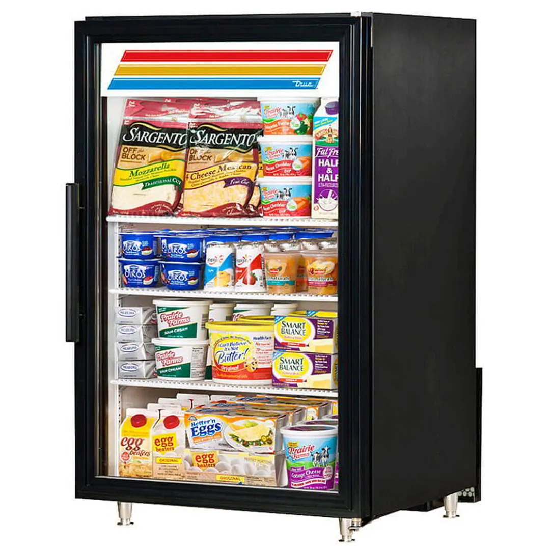 True GDM-07-HC~TSL01 24" Merchandiser, 6.4 cu ft, Black Steel Swing Door, R290, 1/6 HP 115V