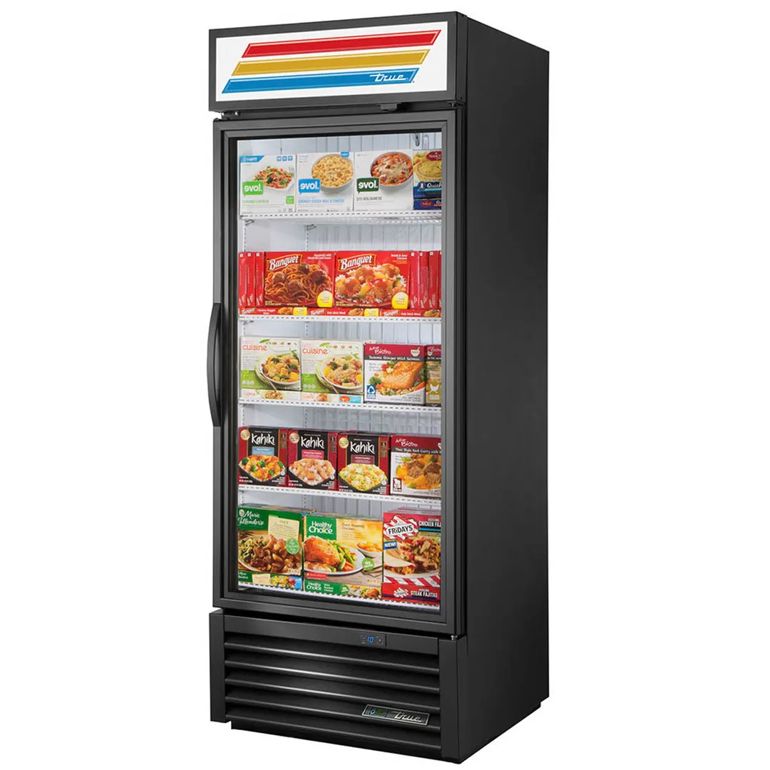 True GDM-26F-HST-HC~TSL01 30" 1 Glass Door Merchandiser Freezer in White, Health Safety Timer