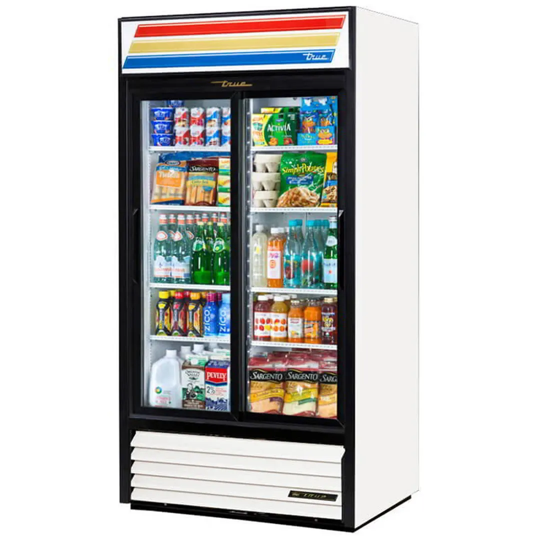 True GDM-33-HC-LD 39" 2-Section Thermal Glass Sliding Door Refrigerated Merchandiser