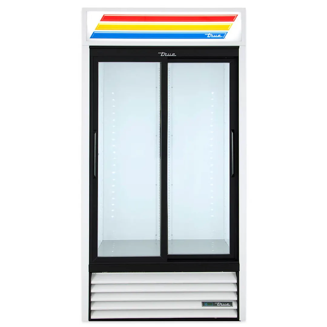 True GDM-33-HC-LD 39" 2-Section Thermal Glass Sliding Door Refrigerated Merchandiser