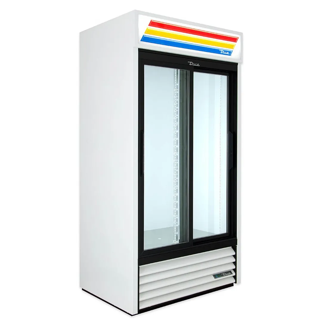 True GDM-33-HC-LD 39" 2-Section Thermal Glass Sliding Door Refrigerated Merchandiser
