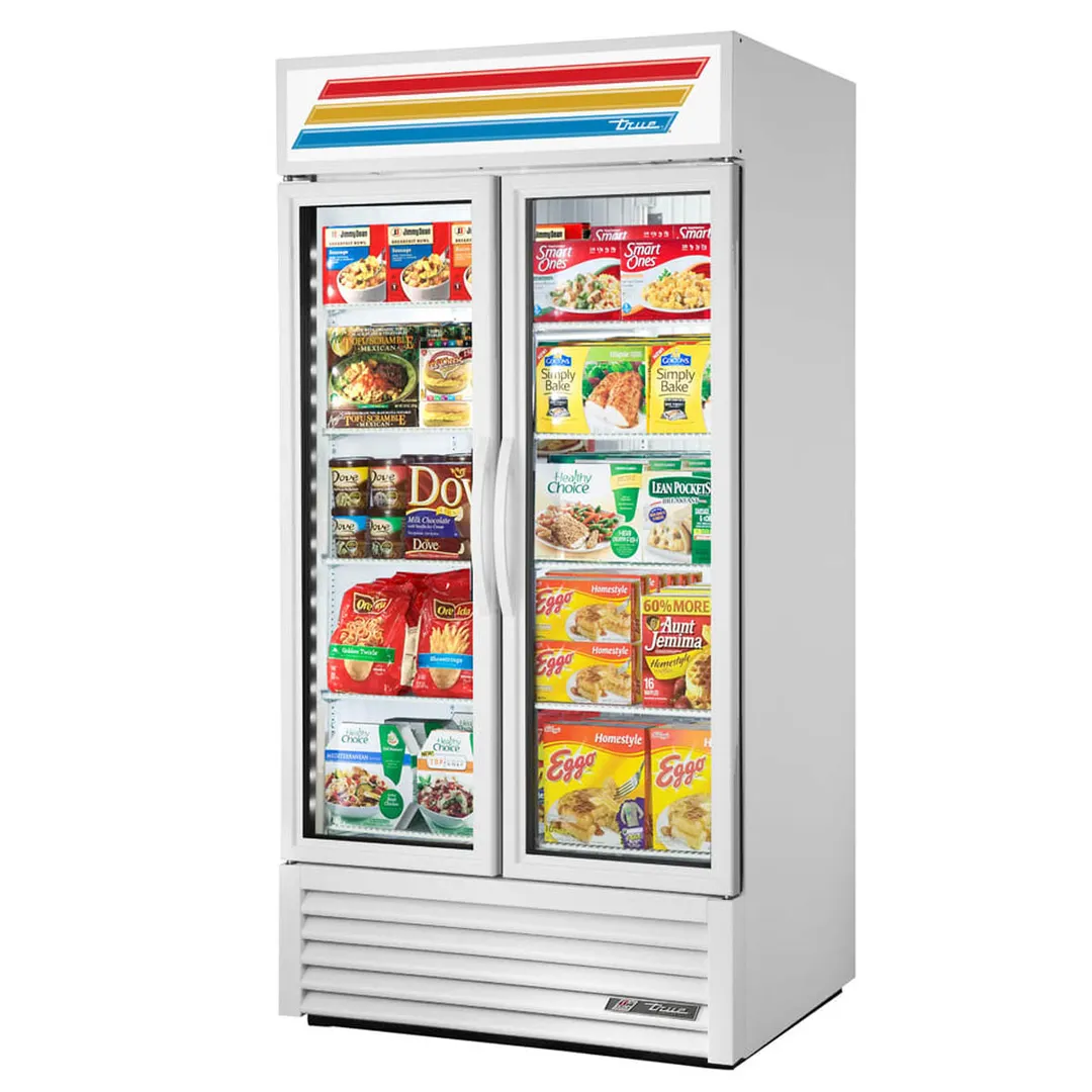 True GDM-35F~TSL01 39" 2 Glass Swing Door Merchandiser Freezer in White
