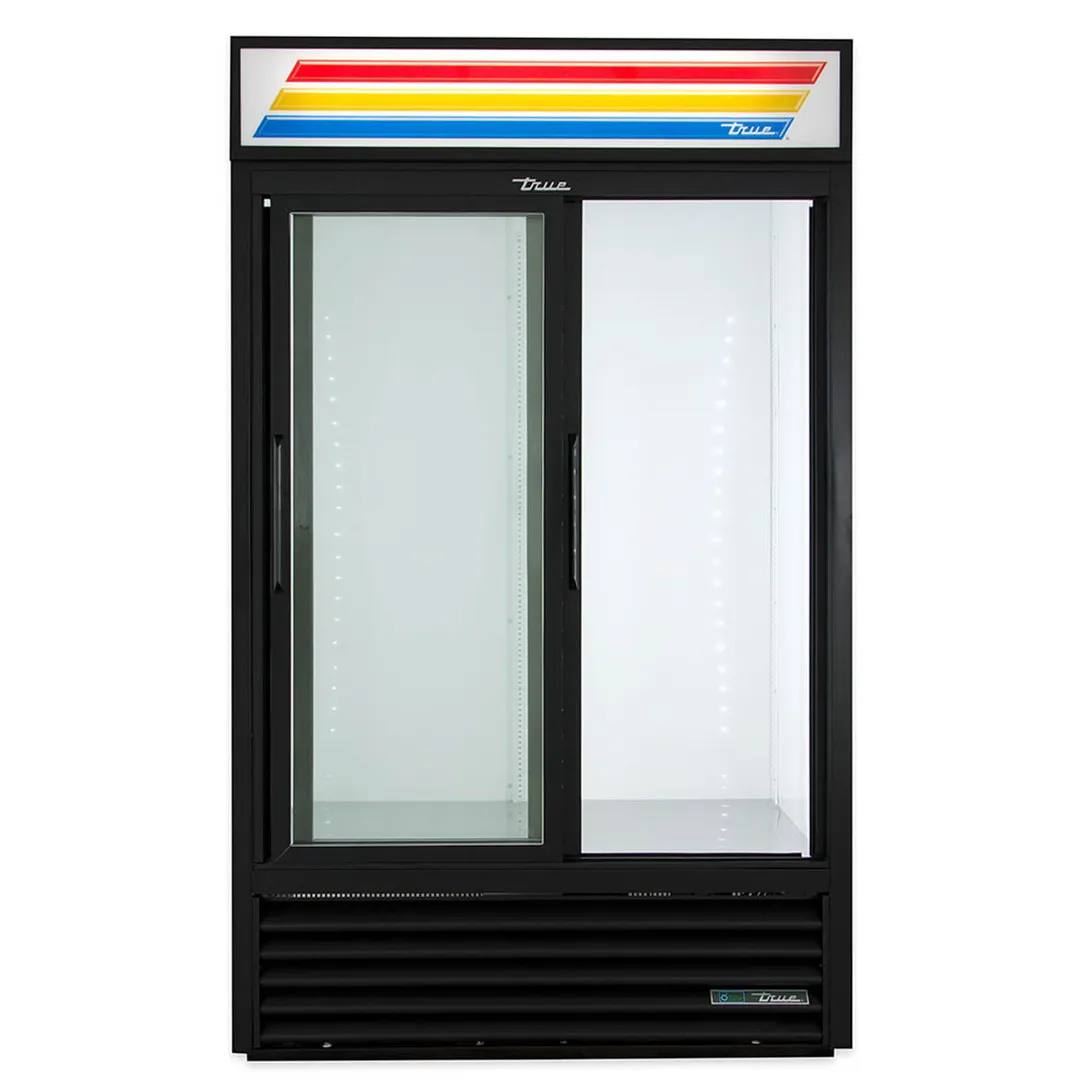 True GDM-41SL-HC-LD 47" Slim Line Two Glass Sliding Door Refrigerated Merchandiser